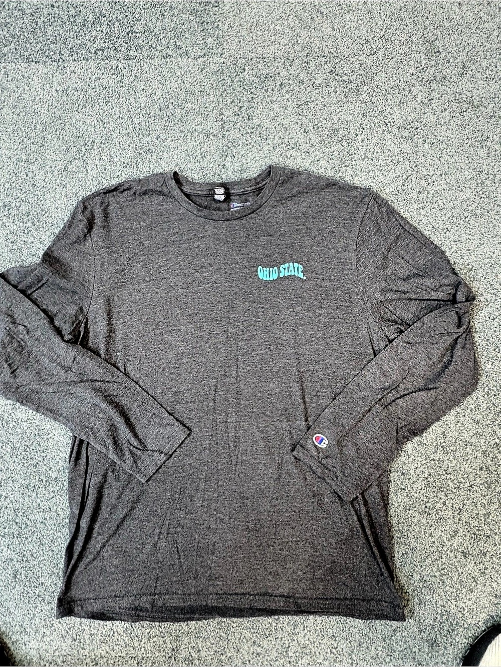 Champion Ohio State Buckeyes Long Sleeve T-Shirt Tee Gray XL